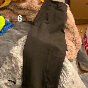 Black straight leg dress pants